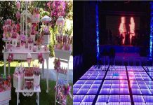 Las mejores pistas iluminadas y mesa de dulces para las quinceañeras
